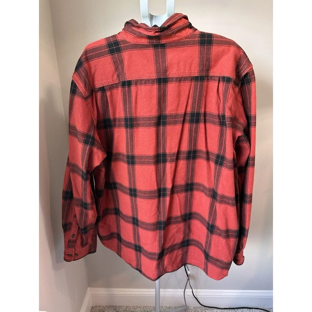 Carhartt Loose Fit Heavyweight Flannel Shirt Chili Pepper Red Plaid Men's 2XL